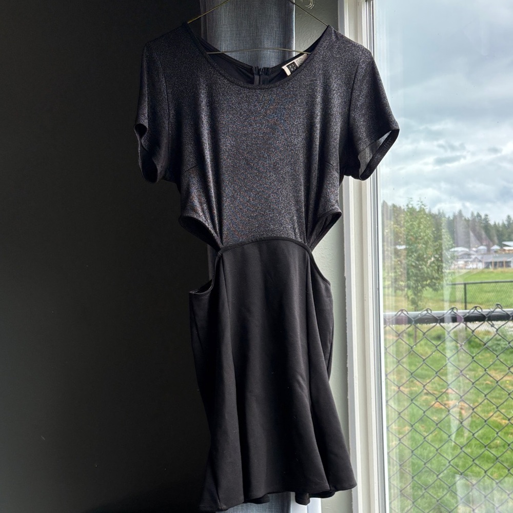 Lira Shimmering Black Mini Dress
